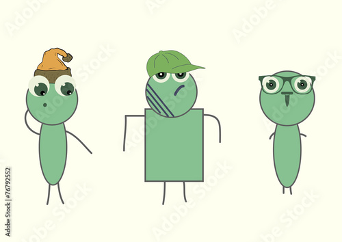 Three characters
