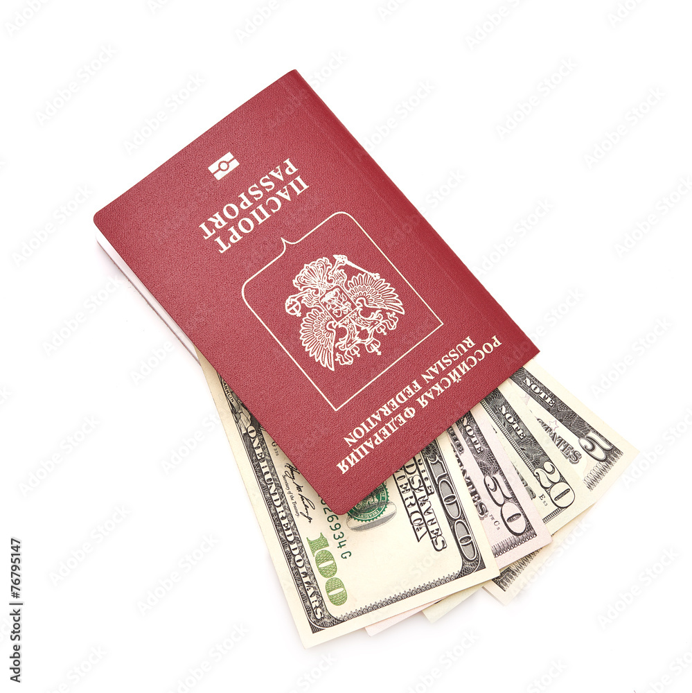 Russian passport with American dollars Russian passport with American dollars