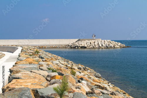 Sea Coast with Stones and Rockes photo