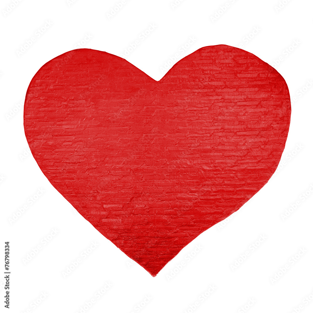 Red heart shape made of brick wall material