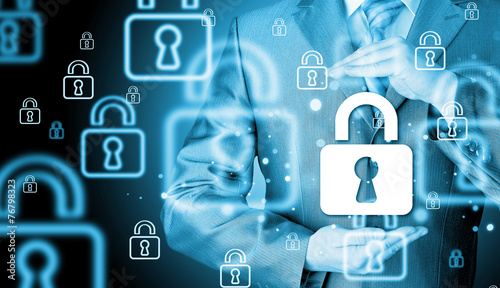 lock security businessman protect concept