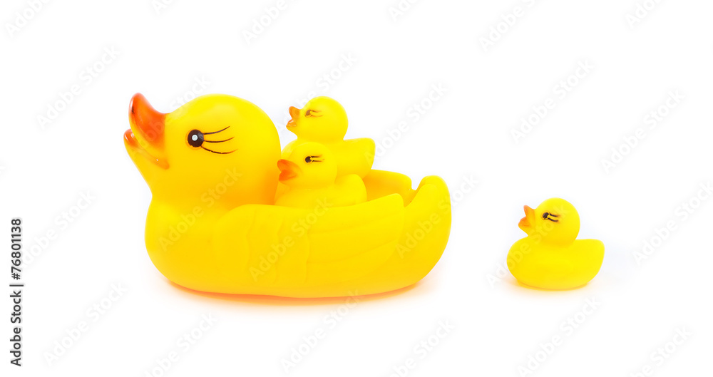 four ducks rubber on a white background four ducks rubber on a white background