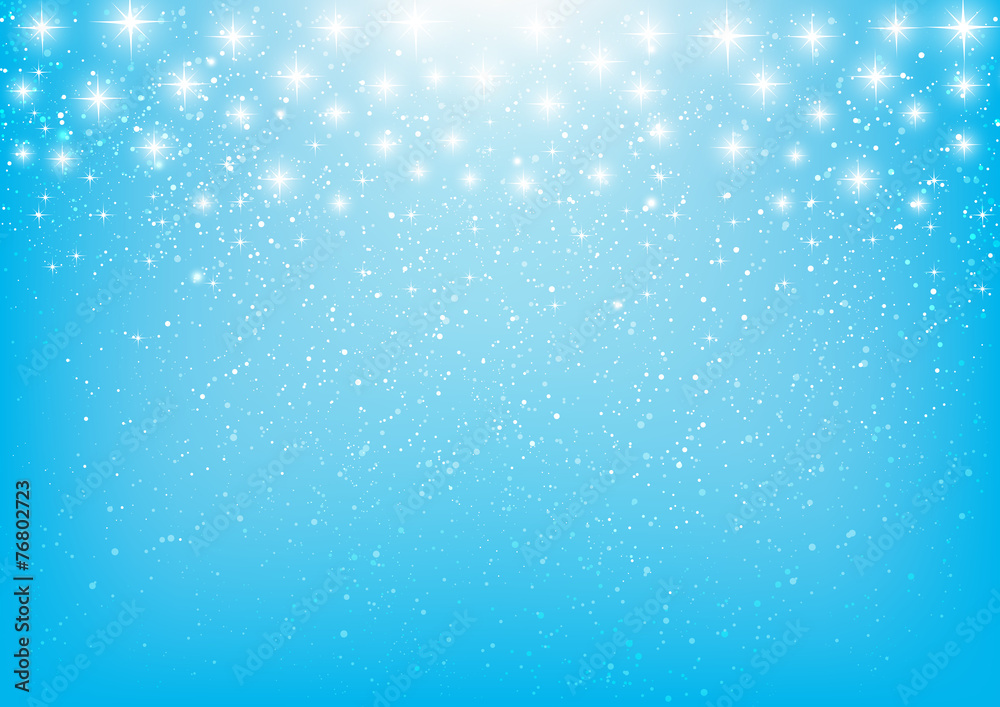 Shiny stars on blue background