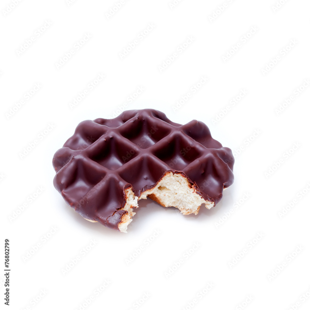 chocolate and sweet waffles isolated on white background chocolate and sweet waffles isolated on white background