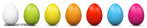 Ostereier, Eier, Ostern, nebeneinander, farbig, bunt, gefärbte