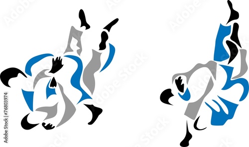 stylized judo fight