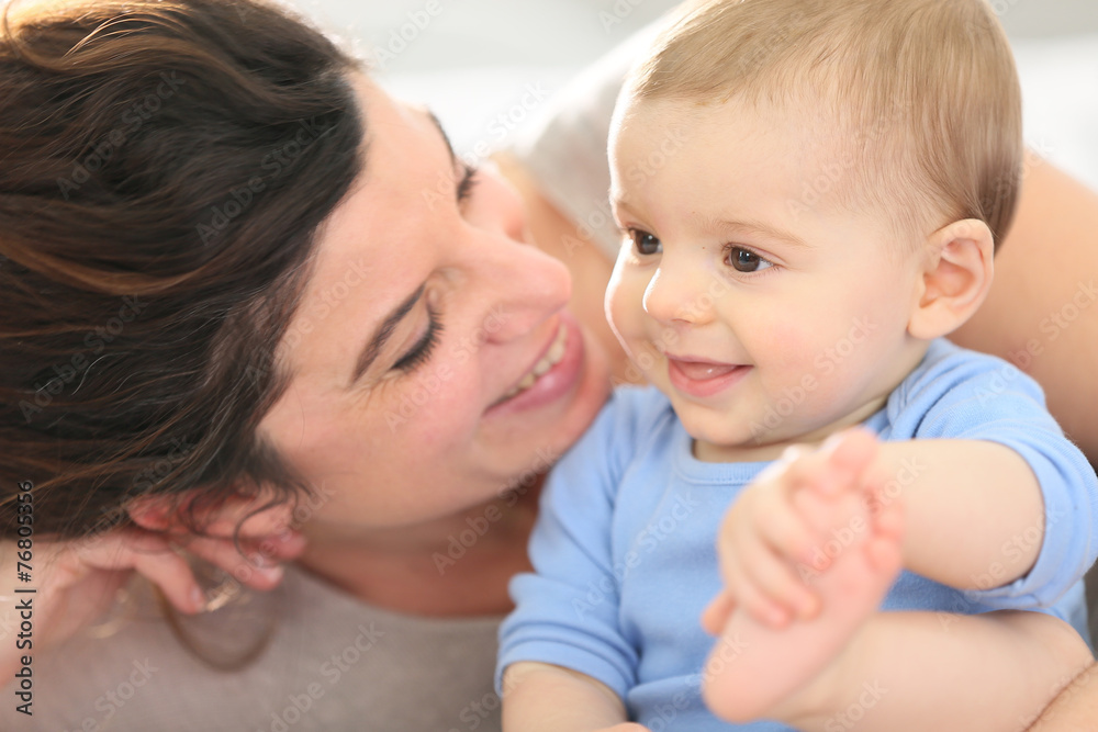 Portrait of happy mother with baby boy Portrait of happy mother with baby boy