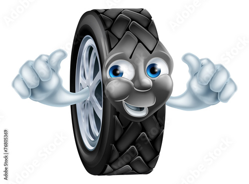 Cartoon tire mascot