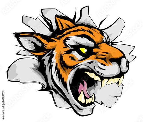 Tiger sports mascot breaking out