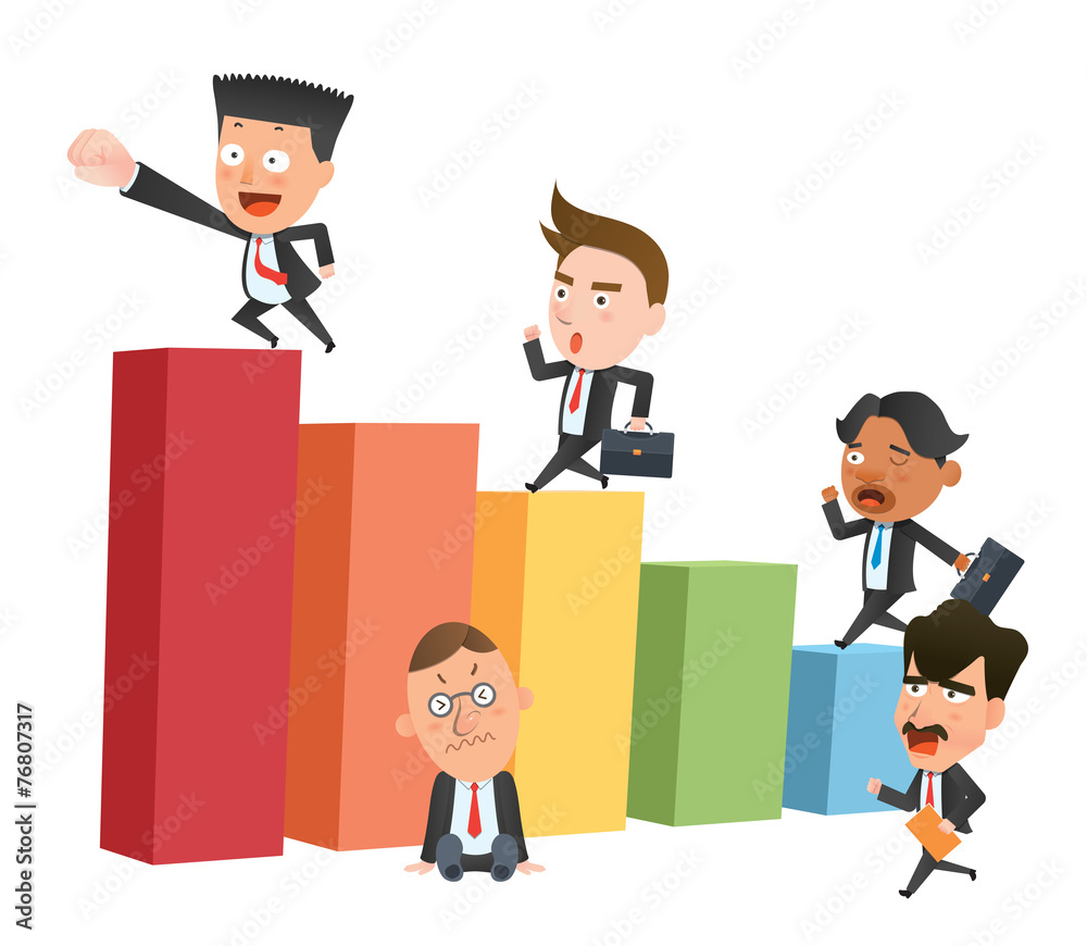 Business corporation team graph concept flat character Business corporation team graph concept flat character