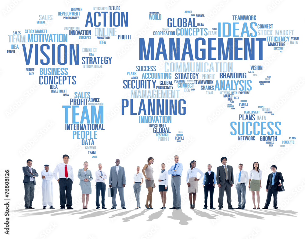 Global Management Training Vision World Map Concept Global Management Training Vision World Map Concept
