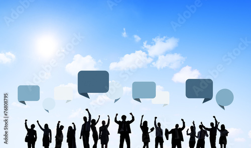 Business people Outdoors Celebrating Success Team Concept