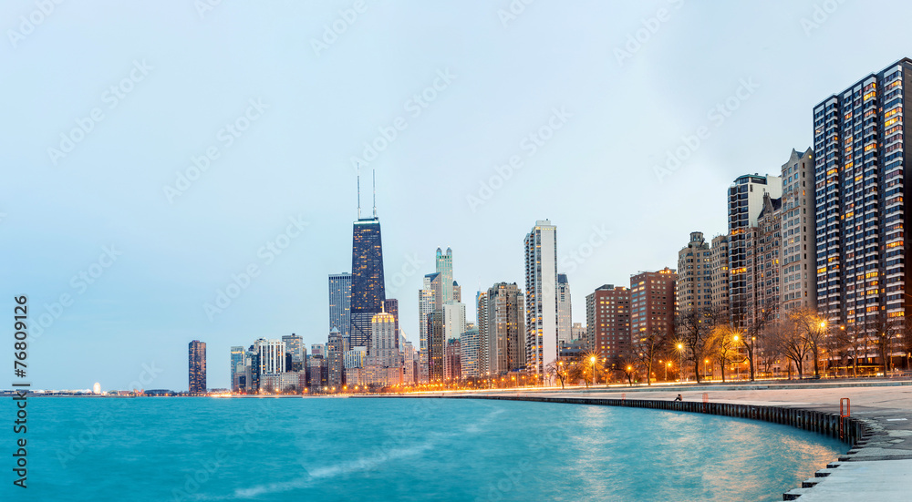 Naklejka premium Chicago Panorama Lake Michigan