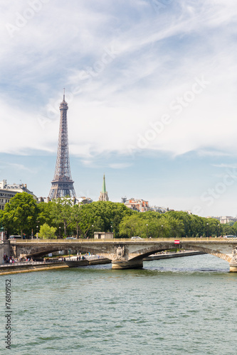 Eiffel Tower along river seine © vichie81