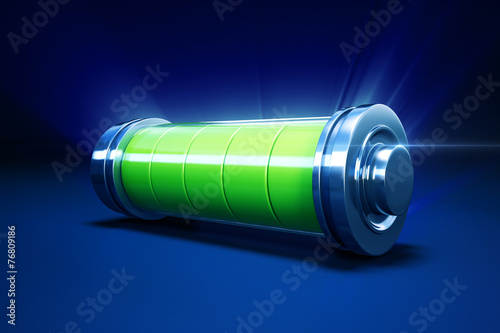 3d illustration of full alkaline battery