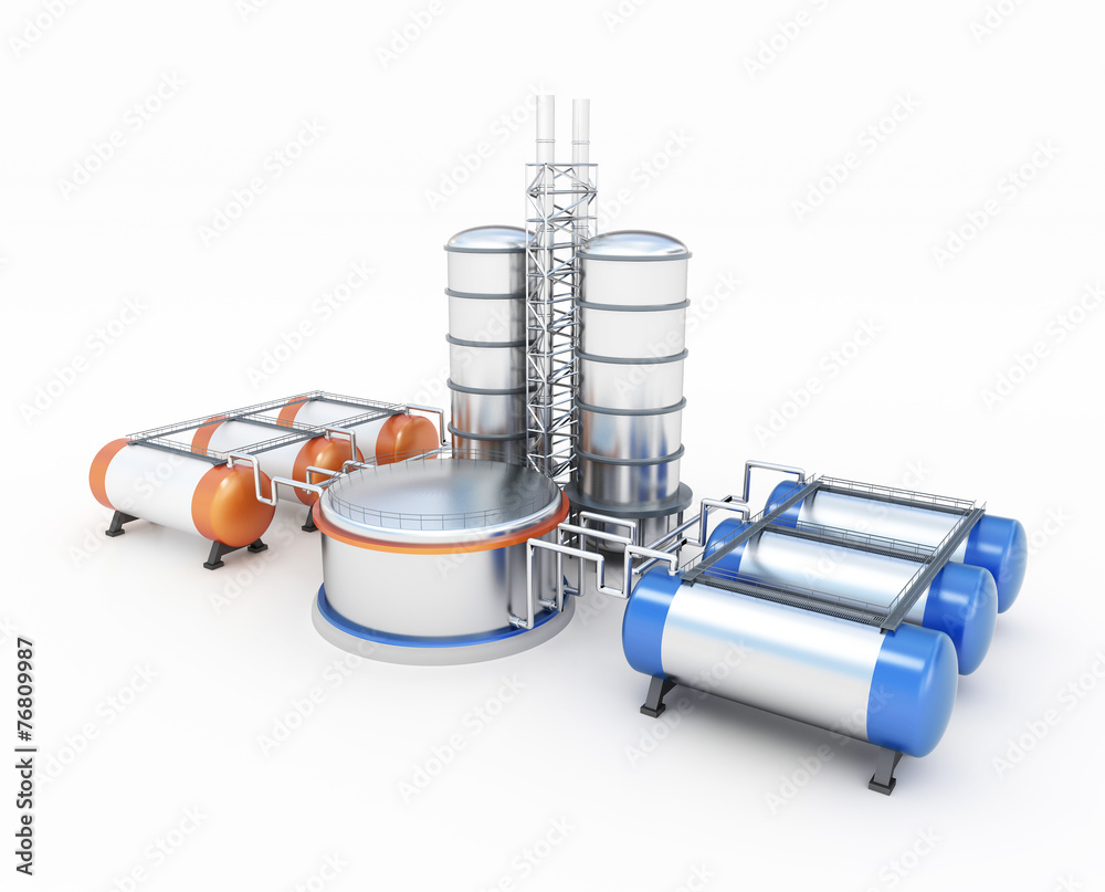 3d model of oil factory 3d model of oil factory