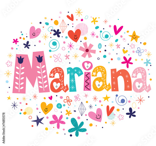 Mariana female name decorative lettering type design