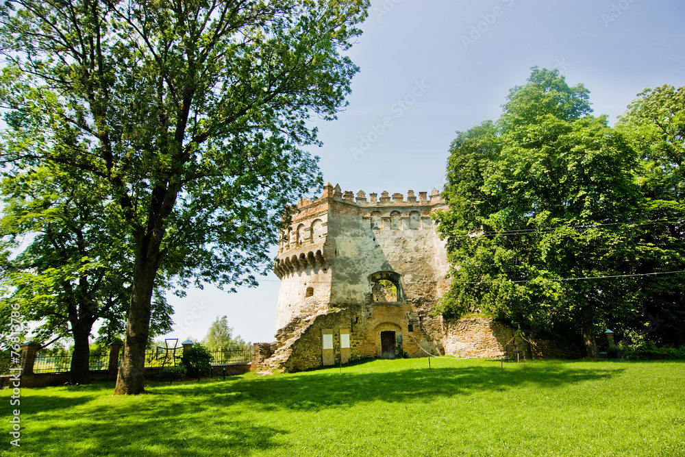Medieval ruins of castle in Ostrog