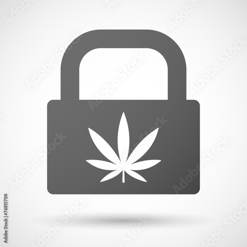 Lock icon with a marihuana leaf