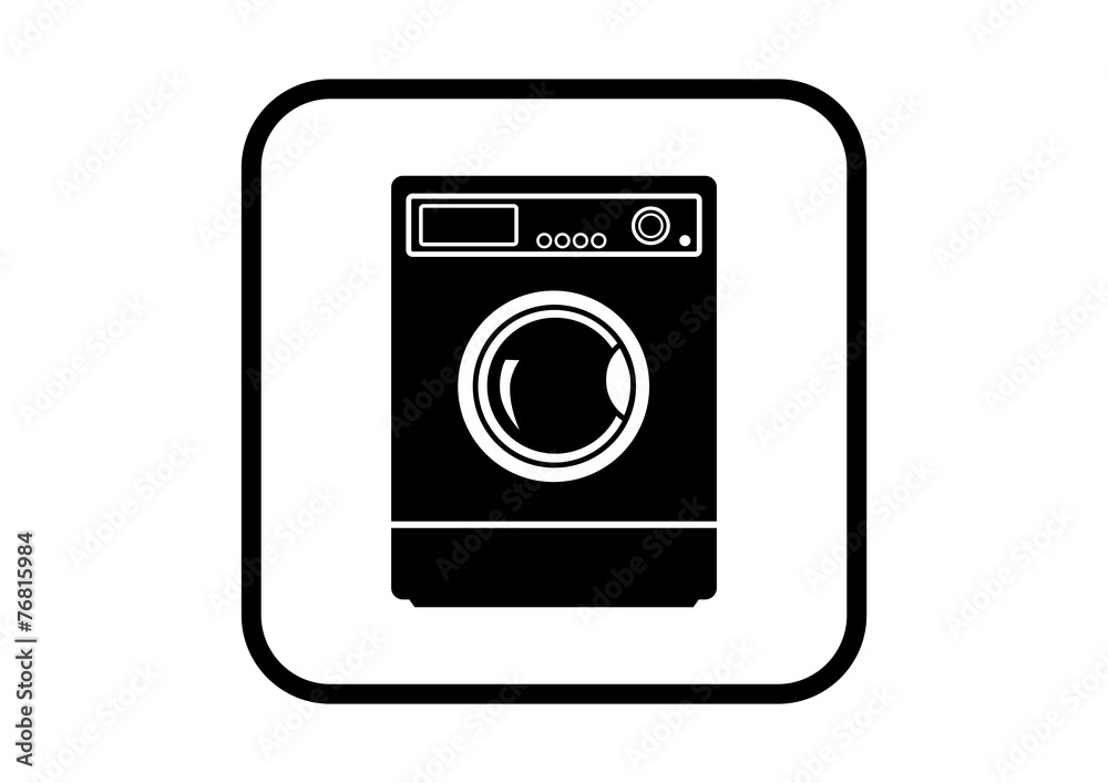 Washing machine icon on white background Washing machine icon on white background