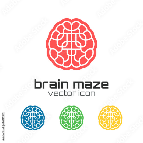 Set of brain maze icons