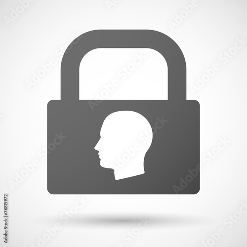 Lock icon with a male head