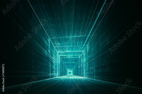 3D futuristic data tunnel