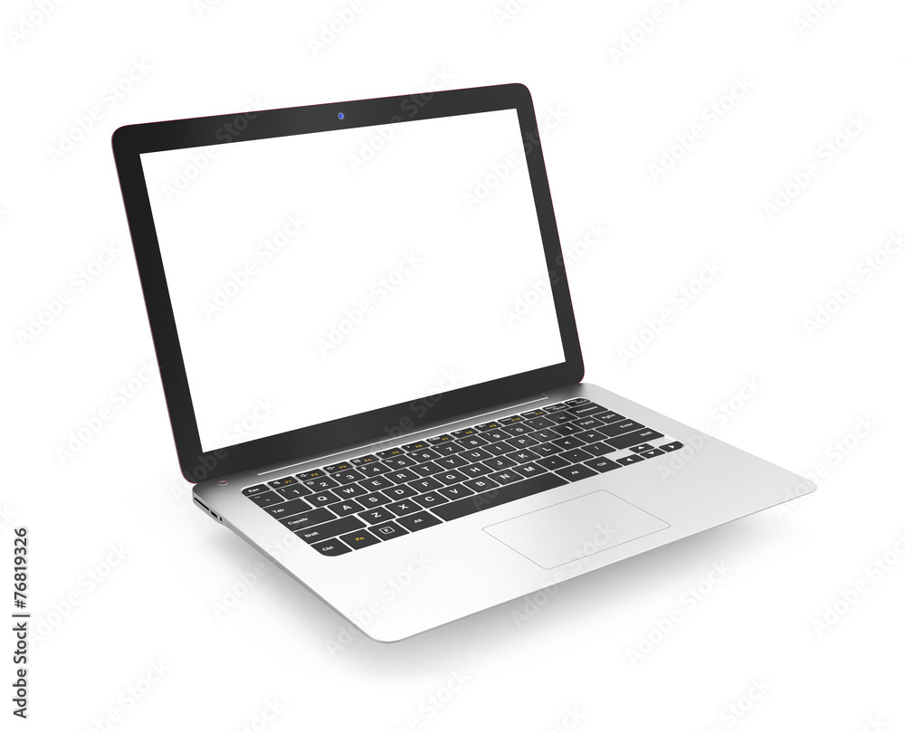 Ultra thin laptop computer with blank screen for copyspace Ultra thin laptop computer with blank screen for copyspace