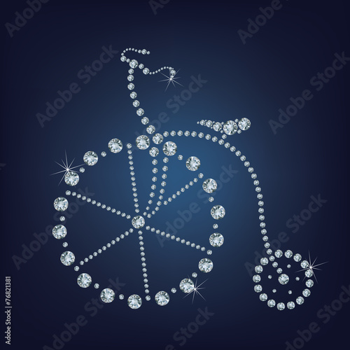 Retro bicycle made a lot of diamonds