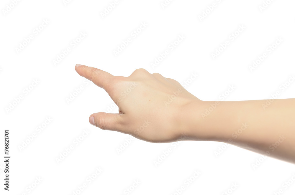 Woman hand touching virtual screen. Woman hand touching virtual screen.