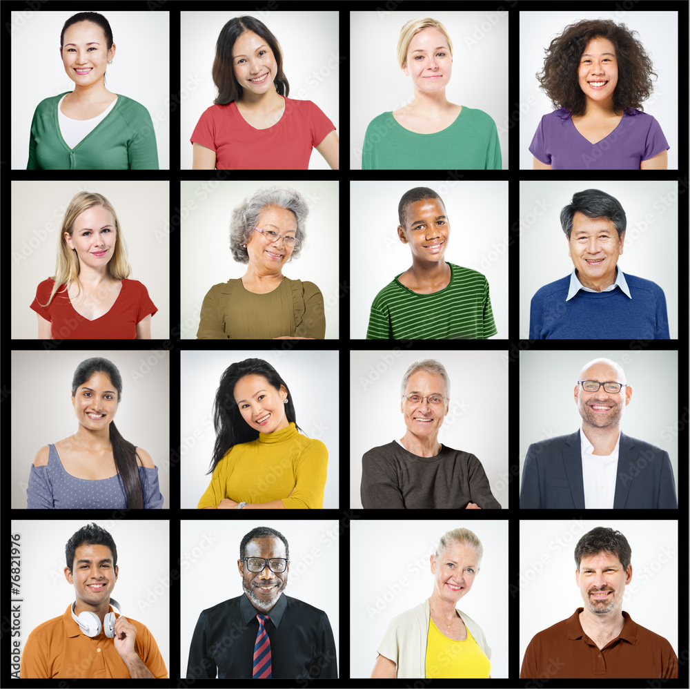 Diversity People Human Faces Portrait Community Concept Diversity People Human Faces Portrait Community Concept