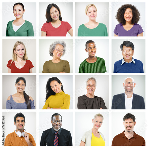 People Diversity Faces Human Face Portrait Community Concept