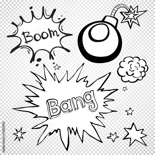 BLANK Comic speech bubbles set, comic wording sound set