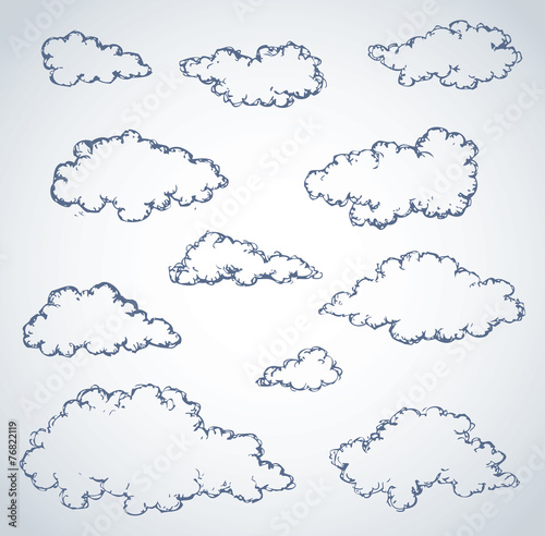 Vector freehand sketch. Clouds