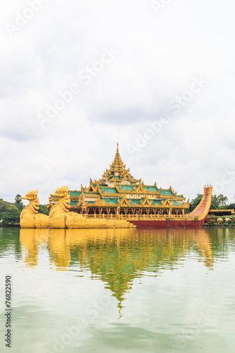 Karaweik ship at Kan Daw Gyi lake or Karaweik palace in Yangon