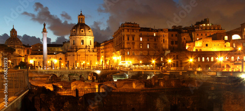 Photography Beautiful panorama of the night Rome