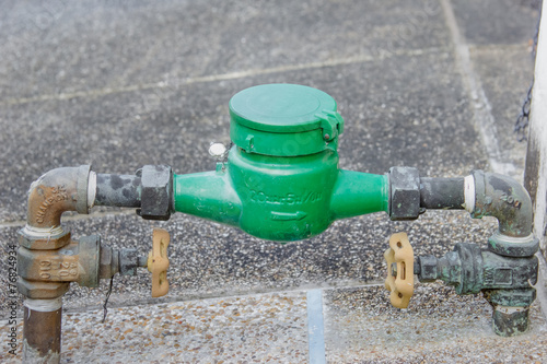 Wallpaper Mural Green Water meter closeup. Torontodigital.ca