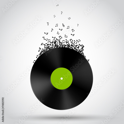 Abstract music background. Vinyl disk #76825192