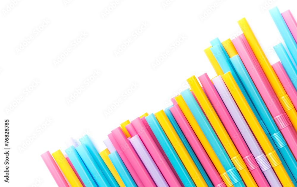 Plastic straw isolated on white background Plastic straw isolated on white background