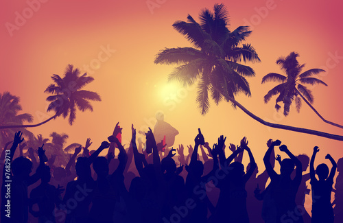 Photos Adolescence Summer Festive Music Fans Concert Dancing Concept