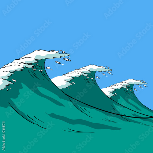 Vector sea waves