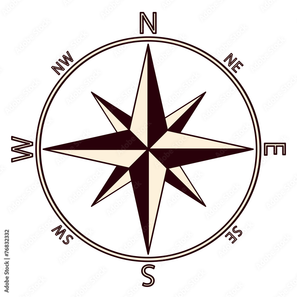 The emblem of the compass rose. The emblem of the compass rose.