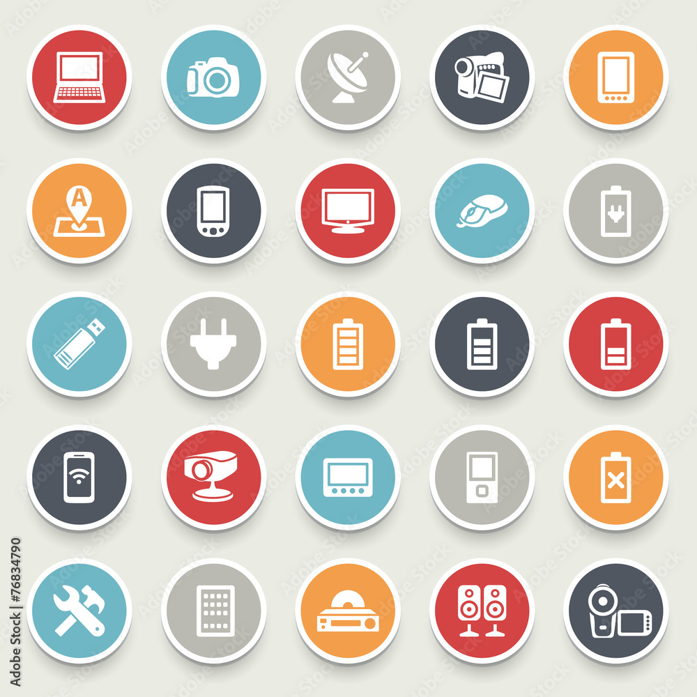 Electronics icons. Electronics icons.