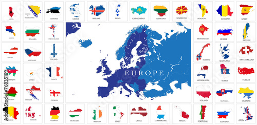 European countries flag maps