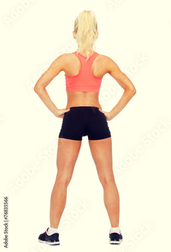 athletic woman in sportswear from the back