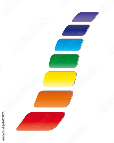 Aufsteigende Welle - Chakrafarben, Aufstieg, Entwicklung, mindset, Regenbogen, Regenbogenfarben, vektor, isoliert