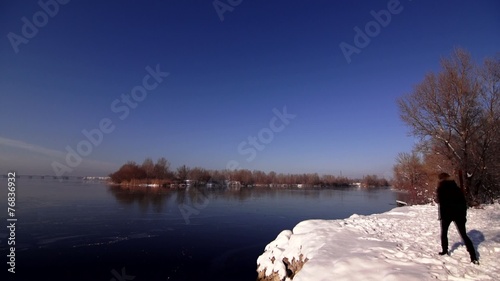 Winter view of the river photo