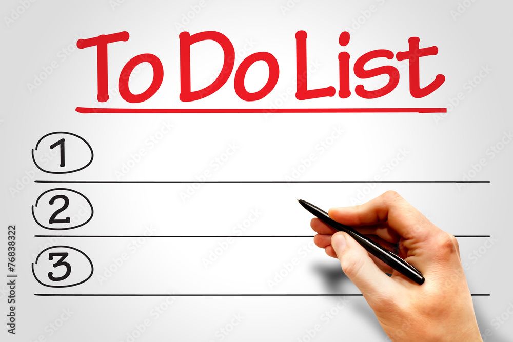 Blank TO DO LIST, business concept Blank TO DO LIST, business concept