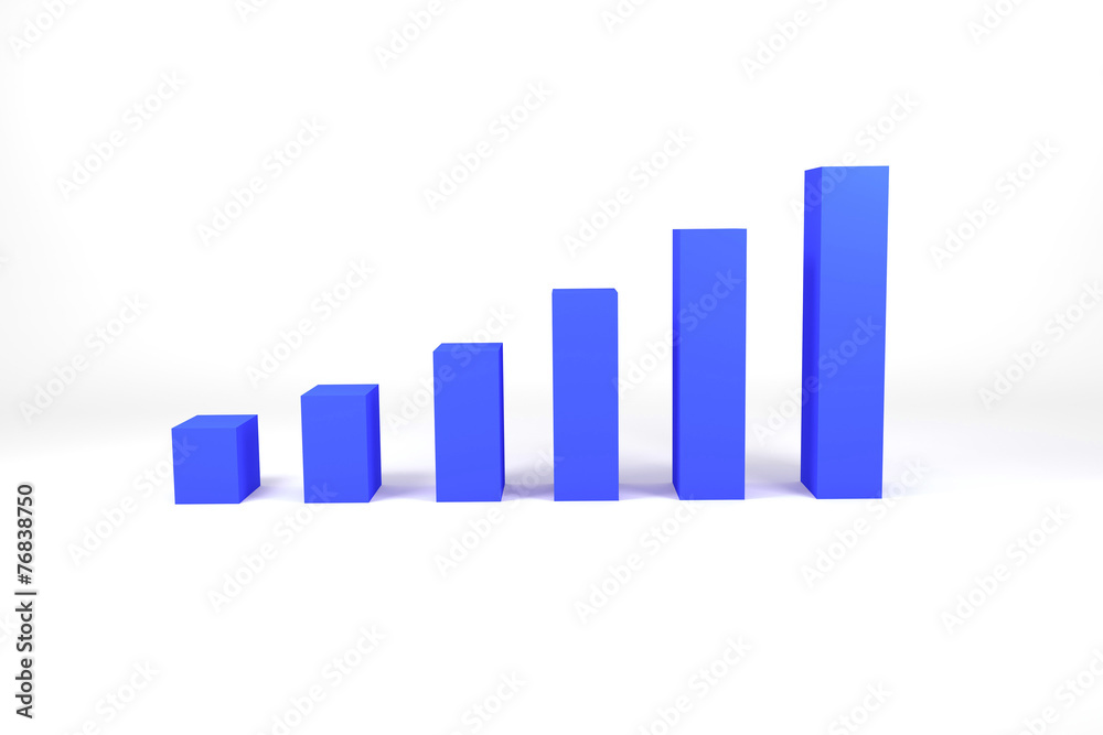 blue bar diagram on white surface illustration blue bar diagram on white surface illustration
