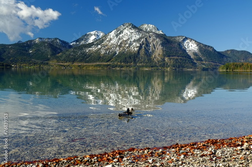 Alpengipfel mit Bergsee photo